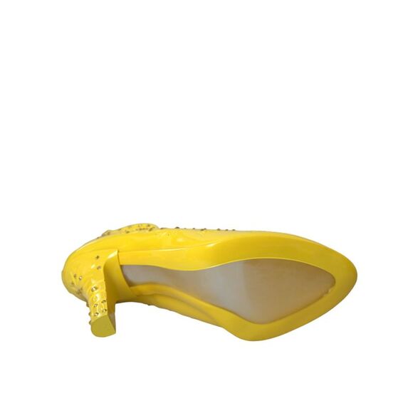 Dolce & Gabbana Floral Pumps Yellow Patent Leather Heels Women Yellow - Picture 6 of 6